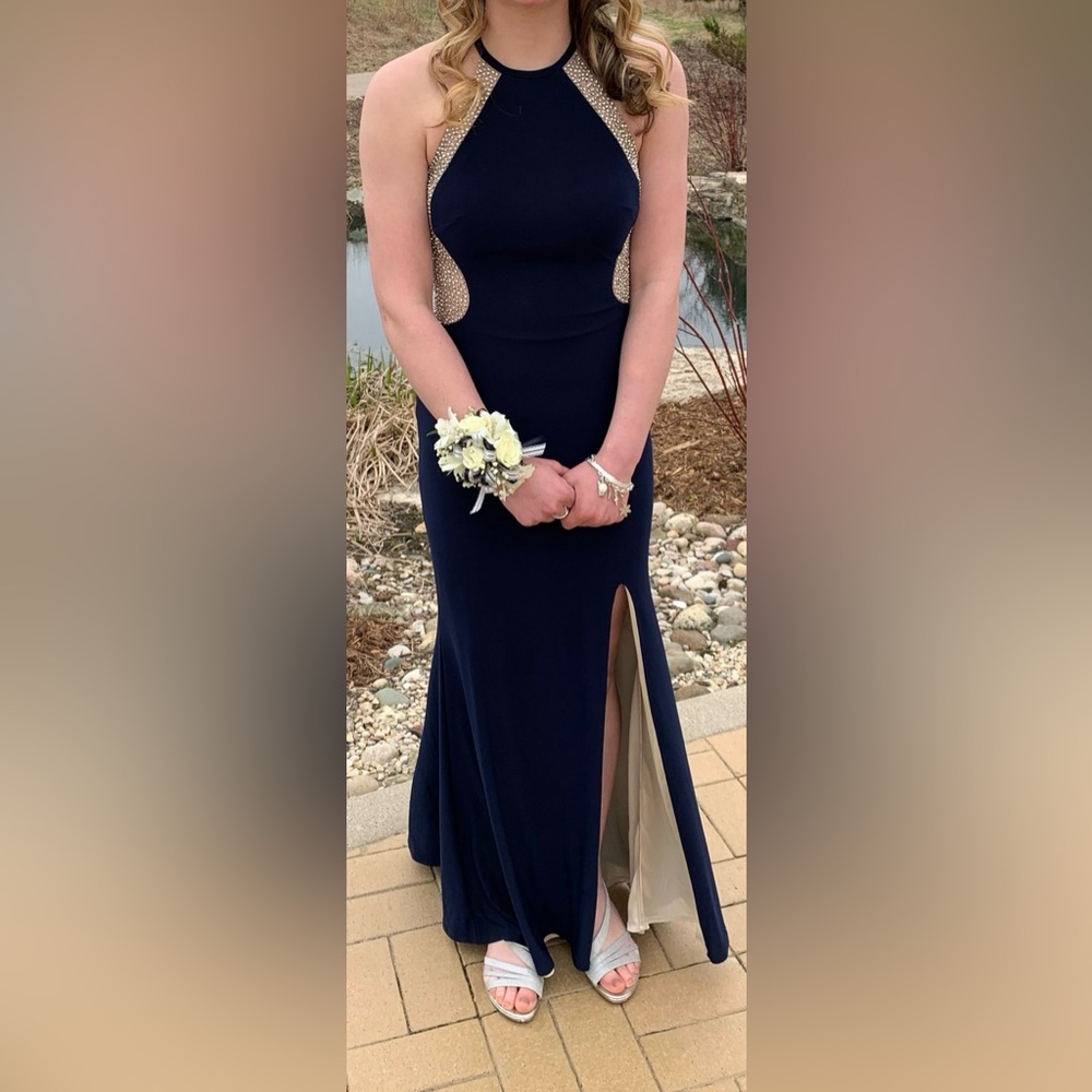 Navy blue prom dress. Size medium.